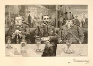 Wer sitzt an den kleinen Marmortischen von Henry Wolf
