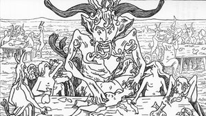 Satans Bankett, Zeichnung von Henry de Malvost aus „Satanismus und Magie“ von Jules Bois 1895 von Henry de Malvost