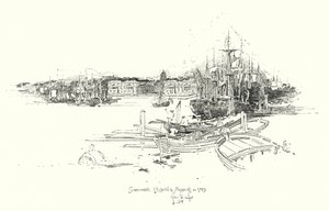Greenwich Krankenhaus und Schiffe, im Jahr 1749 von Herbert (after) Railton