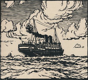 Dampfer auf See, 1919 von Herbert Kerr Rooke