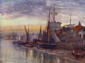 Old Essex Wharf (Farblithografie)