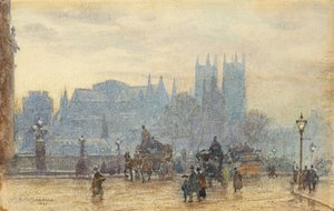 Westminster Abbey von der Westminster Bridge 1892