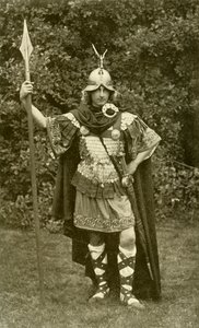 Darstellung von König Artus im Kostüm eines britischen Häuptlings, 6. Jahrhundert n. Chr., 1924 von Herbert Norris