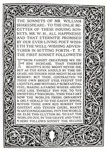Riccardi Press: Seite aus den Sonetten von Shakespeare, um 1914 von Herbert Percy Horne