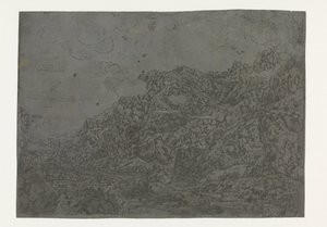 Felsige Landschaft mit niedrigen Wolken