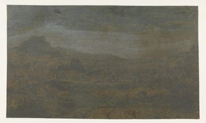 Tal mit einem Fluss und einer Stadt mit vier Türmen von Hercules Segers