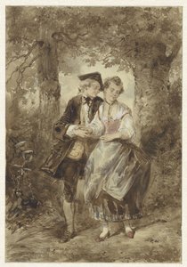 Verliebtes Paar im Wald von Herman Frederik Carel ten Kate