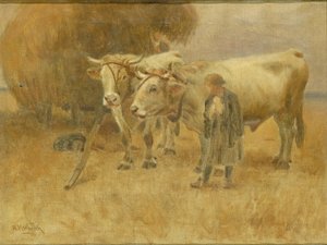 Skizze für Die Erntearbeiter von Herman Hartwich
