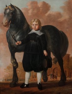 Ein Junge mit seinem Pferd