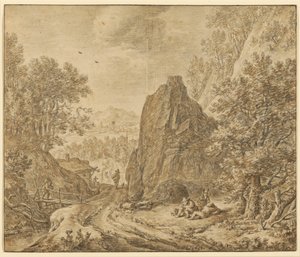 Berglandschaft mit Figuren von Herman Saftleven the Younger