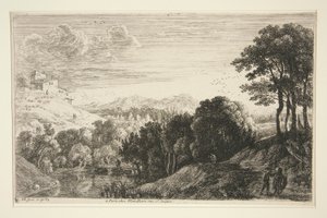 Landschaft mit Sonnenuntergang, aus der Serie Hügel-Landschaften