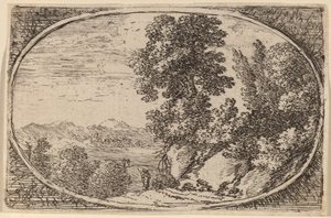 Der Felsen mit Bäumen