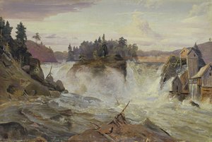 Wasserfall in den Bergen, 1836