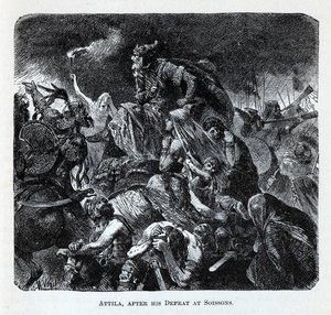 Attila nach seiner Niederlage bei Soissons, 1882