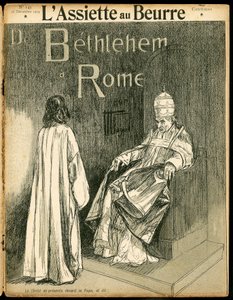 Titelblatt von „Der Butterteller“, Nummer 143, Satirisch in Schwarz-Weiß von Hermann Vogel