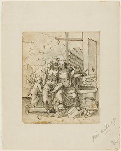 Venus in Vulkans Schmiede (recto); Geometrie (verso)