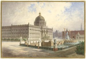 Das Berliner Stadtschloss. Ansicht der Palastfassade von der Schlossbrücke, 1886