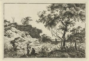Landschaft mit Frau mit Hut