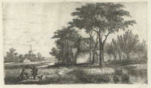 Landschaft mit einem Wanderer