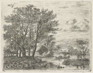 Fischer in einem Boot von Hermanus Jan Hendrik van Rijkelijkhuysen