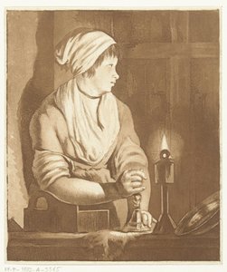 Dienstmädchen mit Kerzenhalter