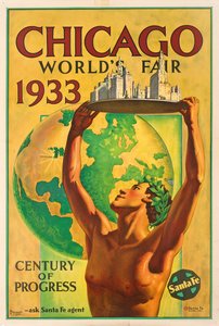Plakat, das die Weltausstellung 1933 in Chicago bewirbt von Hernando Villa