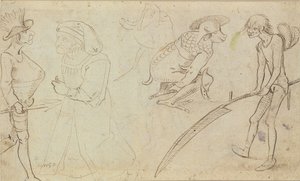 Studien grotesker Figuren von Hieronymus Bosch