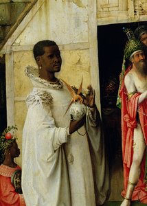 Die Anbetung der Könige: Detail von König Balthasar aus dem zentralen Panel des Triptychons, 1510 (Detail)