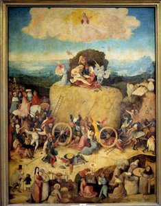 Der Heuwagen Allegorie der Männer und Frauen, die das Beste aus der Gegenwart machen wollen