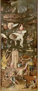 Die Hölle (rechter Flügel des Gartens der Lüste) von Hieronymus Bosch