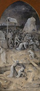 Die Versuchung des heiligen Antonius. Triptychon, Rückseite: Die Gefangennahme Christi, 1500-1501 von Hieronymus Bosch