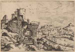 Ruinen auf dem Palatin, Blick auf die Caracalla-Thermen