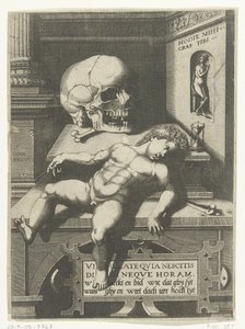 Vanitas-Darstellung mit Kind und Schädel von Hieronymus Cock