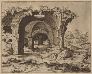 Ansicht von unbekannten Ruinen von Hieronymus Cock