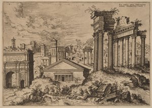 Blick auf das Forum vom Fuße des Kapitols von Hieronymus Cock