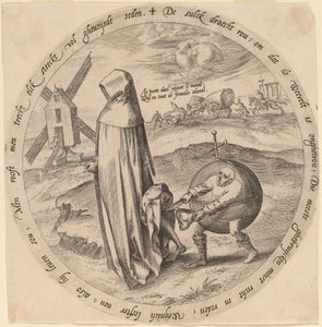 Der Misanthrop vom Welt beraubt von Hieronymus Wierix after Pieter Bruegel the Elder
