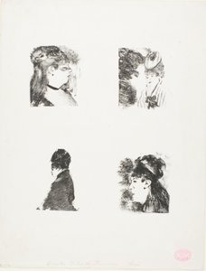 Vier Frauenköpfe von Hilaire Germain Edgar Degas