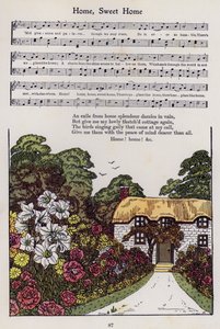 Zuhause, süßes Zuhause (Farblithografie) von Hilda Broughton