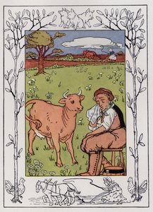 Der alte Mann und seine Frau (Farblithografie) von Hilda Broughton