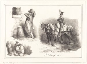 Drei Vignetten von Hippolyte Bellange