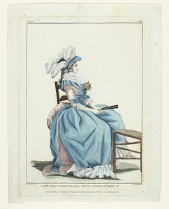 Gallerie des Modes et Costumes Français 1787, TTT.388: La belle Sophie attendant... von Hippolyte Le Bas