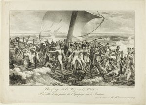 Schiffbruch der Fregatte Medusa. Revolte einiger Besatzungsmitglieder auf dem Floß
