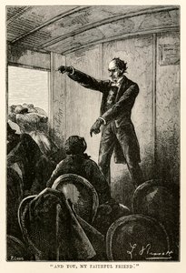 Und du, mein treuer Freund., aus In 80 Tagen um die Welt von Jules Verne (1828-1905) graviert von Louis, 1873 von Hippolyte Leon after Benett