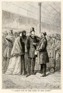Ich verhaftete Sie im Namen der Königin, aus In 80 Tagen um die Welt von Jules Verne (1828-1905), 1873 von Hippolyte Leon after Benett