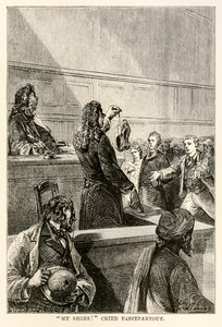 Meine Schuhe!, rief Passepartout, aus In 80 Tagen um die Welt von Jules Verne (1828-1905), graviert von Adolphe François Pannemaker (1822-1900), 1873 von Hippolyte Leon after Benett