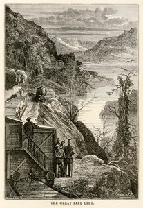 Der Große Salzsee, aus In 80 Tagen um die Welt von Jules Verne (1828-1905) graviert von Prévost, 1873