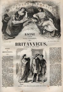 Britannicus Tragödie in fünf Akten - Gravur in „Werke von Jean Racine“ illustriert von Pauquet und mit einer Notiz von Emile de La Bédollière - 1851