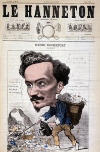 Karikatur von Henri Rochefort (1831-1913), französischer Journalist, Schriftsteller und Politiker. In Le Hanneton, 4. Juni von Hippolyte Mailly