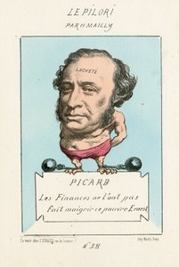 Die Finanzen haben ihn nicht abnehmen lassen, diesen armen Ernest, Le Pilori, Nummer 28, um 1870 (Lithographie) von Hippolyte Mailly