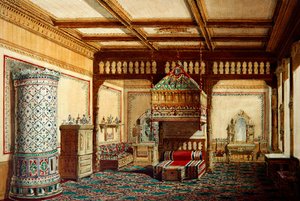 Schlafzimmer im Palast von Großherzog Wladimir Alexandrowitsch in St. Petersburg von Hippolyte Monighetti